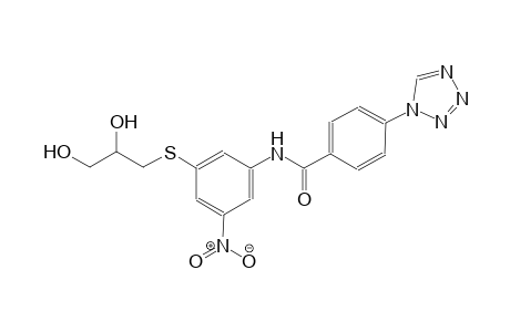 N-{3-[(2,3-dihydroxypropyl)sulfanyl]-5-nitrophenyl}-4-(1H-tetraazol-1-yl)benzamide