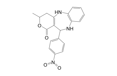 9,10-Dihydro-9-methyl-7-oxo[3,4-c]pyrano-6-(p-nitrophenyl)-(11H)-5,6-dihydrobenzodiazepine