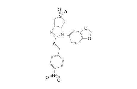 1-(1,3-benzodioxol-5-yl)-5,5-dioxido-3a,4,6,6a-tetrahydro-1H-thieno[3,4-d]imidazol-2-yl 4-nitrobenzyl sulfide