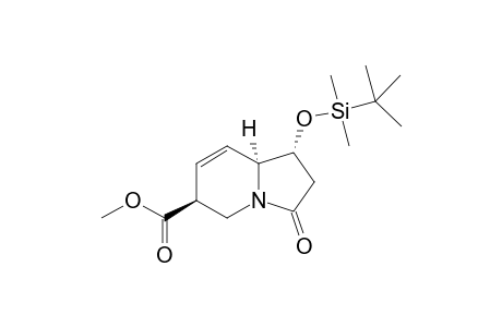 6-Indolizinecarboxylic acid, 1-[[(1,1-dimethylethyl)dimethylsilyl]oxy]-1,2,3,5,6,8a-hexahydro-3-ox o-, methyl ester, (1.alpha.,6.beta.,8a.alpha.)-(.+-.)-