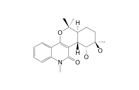 TRANS-1-EPI-DEACETOXYERIOAUSTRALASINE-HYDRATE;REL-1-METHYL-4.8'-EPOXY-3-(1'-BETA,2'-ALPHA-DIHYDROXY-3'-BETA,4'-ALPHA-PARA-MENTHYL-3'-YL)-QUINOLIN-2