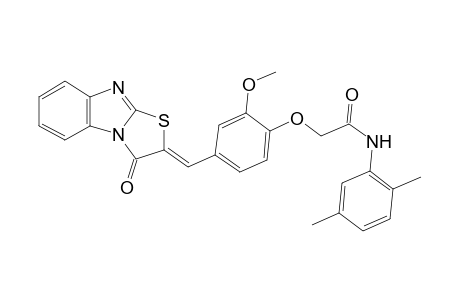 N-(2,5-dimethylphenyl)-2-[2-methoxy-4-[(Z)-(1-oxidanylidene-[1,3]thiazolo[3,2-a]benzimidazol-2-ylidene)methyl]phenoxy]ethanamide