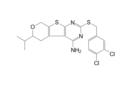 2-[(3,4-dichlorobenzyl)sulfanyl]-6-isopropyl-5,8-dihydro-6H-pyrano[4',3':4,5]thieno[2,3-d]pyrimidin-4-amine