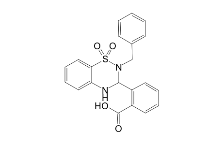 Benzoic acid, 2-[3,4-dihydro-2-(phenylmethyl)-2H-1,2,4-benzothiadiazin-3-yl]-, S,S-dioxide