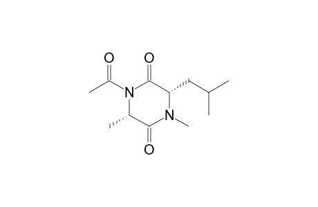 (3S,6S)-1-Acetyl-4,6-dimethyl-3-(2-methylpropyl)piperazine-2,5-dione