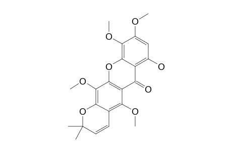 DULXANTHONE-H;7-HYDROXY-5,9,10,12-TETRAMETHOXY-2,2-DIMETHYL-2-H-PYRANO-[5,6-B]-XANTHEN-6-ONE