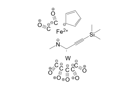 Pentacarbonyl{1-N-[dicarbonyl(eta-5-cyclopentadienyl)ferrio]-3-trimethylsilylpropynylidene}tungsten