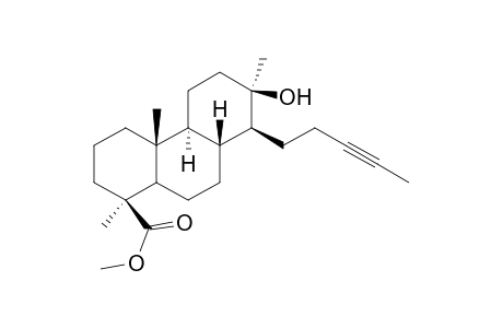 Methyl 13-.beta.-Hydroxy-13.alpha.-methyl-14.beta.-(3-pentynyl)podocarpan-16-oate