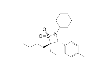 (3R*,4R*)-2-Cyclohexyl-4-ethyl-4-(3-methyl-3-butenyl)-3-(4-methylphenyl)-1,2-thiazetidine 1,1-dioxide