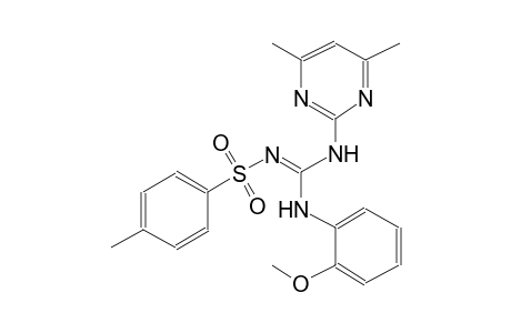 N-[(E)-[(4,6-dimethyl-2-pyrimidinyl)amino](2-methoxyanilino)methylidene]-4-methylbenzenesulfonamide
