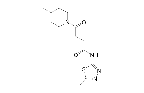 4-(4-methyl-1-piperidinyl)-N-(5-methyl-1,3,4-thiadiazol-2-yl)-4-oxobutanamide