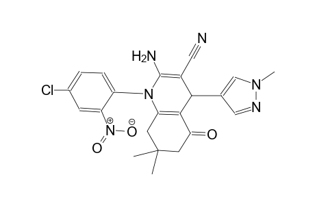 2-amino-1-(4-chloro-2-nitrophenyl)-7,7-dimethyl-4-(1-methyl-1H-pyrazol-4-yl)-5-oxo-1,4,5,6,7,8-hexahydro-3-quinolinecarbonitrile