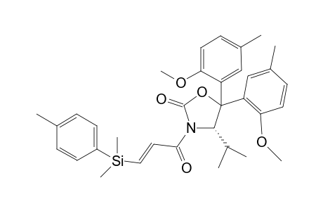 (3-trans)-2-[Dimethyl(p-methylphenyl)silyl]acryloyl-5,5-bis(2'-methoxy-5'-methylphenyl)-l-4-isopropyl-2-oxazolidinone