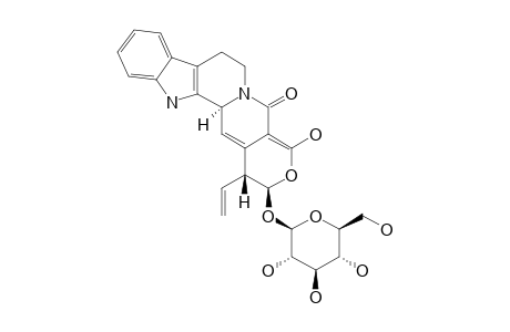 NAUCLEOSIDE-B;14,15,19,20-TETRADEHYDRO-16-ETHENYL-17-(BETA-D-GLUCOPYRANOSYLOXY)-19-HYDROXY-(3-ALPHA,16-ALPHA,17-BETA)-OXAYOHIMBAN-21-ONE