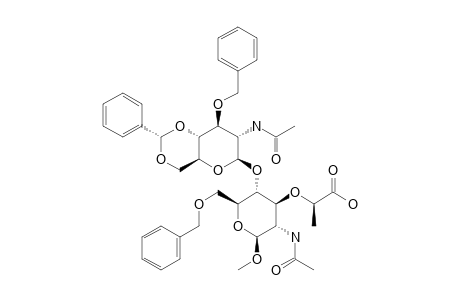 #27;METHYL-2-ACETAMIDO-3-O-BENZYL-4,6-O-BENZYLIDENE-2-DEOXY-BETA-D-GLUCOPYRANOSYL-(1->4)-2-ACETAMIDO-6-O-BENZYL-3-O-[(R)-1'-CARBOXYETHYL]-2-DEOXY-BETA-D-GLUCOP