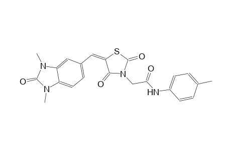 2-{(5E)-5-[(1,3-dimethyl-2-oxo-2,3-dihydro-1H-benzimidazol-5-yl)methylene]-2,4-dioxo-1,3-thiazolidin-3-yl}-N-(4-methylphenyl)acetamide