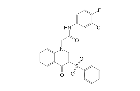 1-quinolineacetamide, N-(3-chloro-4-fluorophenyl)-1,4-dihydro-4-oxo-3-(phenylsulfonyl)-