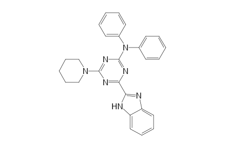 4-(1H-benzimidazol-2-yl)-N,N-diphenyl-6-(1-piperidinyl)-1,3,5-triazin-2-amine