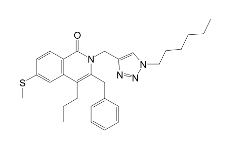 3-Benzyl-2-[(1-n-hexyl-1H-1,2,3-triazol-4-yl)methyl]-6-(methylthio)-4-n-propylisoquinolin-1(2H)-one