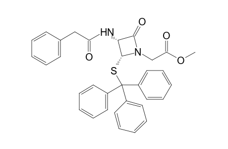 cis-2-oxo-3-(2-phenylacetamido)-4-(tritylthio)-1-azetidineacetic acid, methyl ester