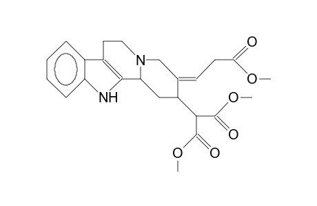 7-Dicarbomethoxymethyl-8-trans-carbomethoxyethylidenyl-1,2,6,7,8,9-hexahydro-indolo(2,3A)quinolizine