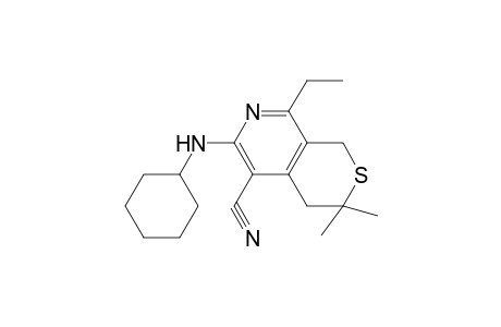 6-Cyclohexylamino-8-ethyl-3,3-dimethyl-3,4-dihydro-1H-thiopyrano[3,4-c]pyridine-5-carbonitrile