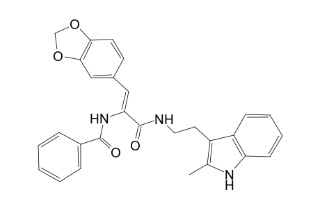 N-[(Z)-1-(1,3-benzodioxol-5-yl)-3-[2-(2-methyl-1H-indol-3-yl)ethylamino]-3-oxidanylidene-prop-1-en-2-yl]benzamide