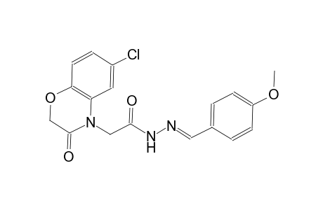 2-(6-chloro-3-oxo-2,3-dihydro-4H-1,4-benzoxazin-4-yl)-N'-[(E)-(4-methoxyphenyl)methylidene]acetohydrazide