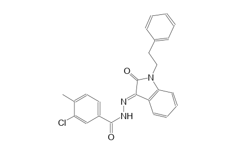 3-chloro-4-methyl-N'-[(3E)-2-oxo-1-(2-phenylethyl)-1,2-dihydro-3H-indol-3-ylidene]benzohydrazide