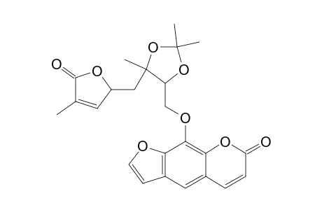 7H-Furo[3,2-g][1]benzopyran-7-one, 9-[[5-[(2,5-dihydro-4-methyl-5-oxo-2-furanyl)methyl]-2,2,5-trimethyl-1,3-dioxolan-4-yl]methoxy]-