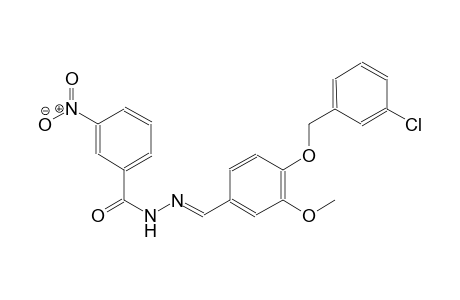N'-((E)-{4-[(3-chlorobenzyl)oxy]-3-methoxyphenyl}methylidene)-3-nitrobenzohydrazide