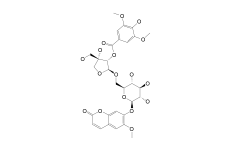 ERYCIBOSIDE_B;7-O-[6-O-(2-O-SYRINGOYL-BETA-D-APIOFURANOSYL)-BETA-D-GLUCOPYRANOSYL]-6-METHOXYCOUMARIN