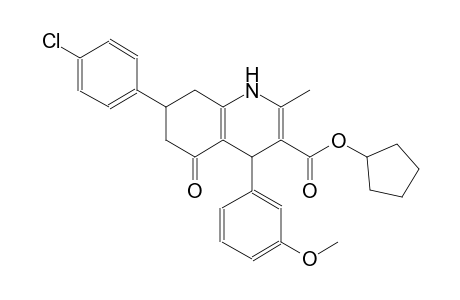 cyclopentyl 7-(4-chlorophenyl)-4-(3-methoxyphenyl)-2-methyl-5-oxo-1,4,5,6,7,8-hexahydro-3-quinolinecarboxylate