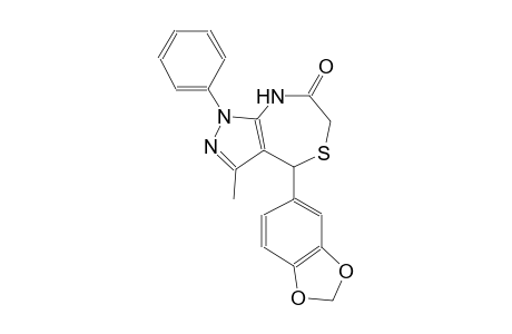 4-(1,3-benzodioxol-5-yl)-3-methyl-1-phenyl-4,8-dihydro-1H-pyrazolo[3,4-e][1,4]thiazepin-7(6H)-one