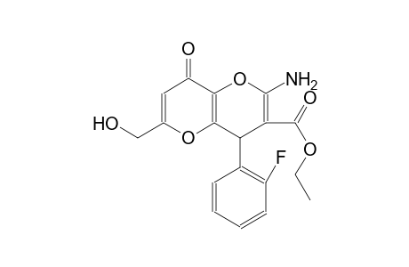 pyrano[3,2-b]pyran-3-carboxylic acid, 2-amino-4-(2-fluorophenyl)-4,8-dihydro-6-(hydroxymethyl)-8-oxo-, ethyl ester