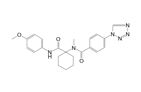 N-{1-[(4-methoxyanilino)carbonyl]cyclohexyl}-N-methyl-4-(1H-tetraazol-1-yl)benzamide