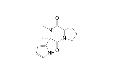1-Methyl-5-(2'-pyrrolyl-2-methyl-pyrrolidino[1,2-c]-(1,4)piperazine-2,5-dione