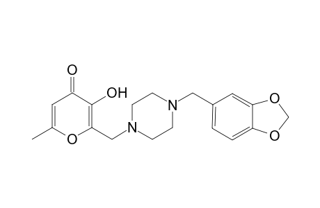 3-Hydroxy-6-methyl-2-{[4''-benzo[1,3]dioxol-5''-yl)methyl]piperazin-1'-yl}methyl-4H-pyran-4-one