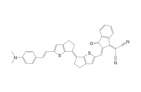 (E)-2-(3-Dicyanomethylidene-1-indanon-2-ylidenemethyl)-2'-(E)-(4-N,N-dimethylaminobenzylidene)methyl]-6,6'-bis(4,5-dihydro-6H-cyclopenta[b]thienylidene)