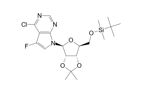 4-CHLORO-5-FLUORO-7-(2,3-O-ISOPROPYLIDENE-5-O-TERT.-BUTYLDIMETHYLSILYL-BETA-D-RIBOFURANOSYL)-7-H-PYRROLO-[2.3-D]-PYRIMIDINE