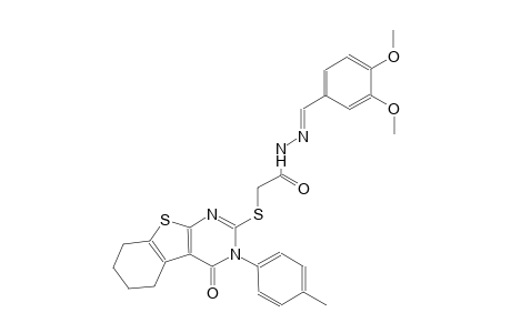 N'-[(E)-(3,4-dimethoxyphenyl)methylidene]-2-{[3-(4-methylphenyl)-4-oxo-3,4,5,6,7,8-hexahydro[1]benzothieno[2,3-d]pyrimidin-2-yl]sulfanyl}acetohydrazide