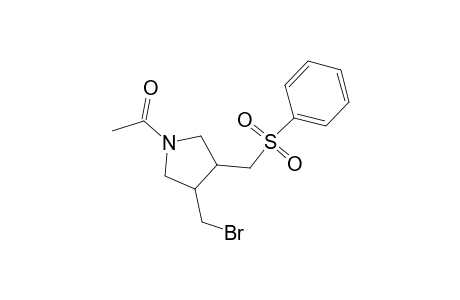 1-[3-(benzenesulfonylmethyl)-4-(bromomethyl)-1-pyrrolidinyl]ethanone