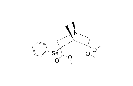 5,5-DIMETHOXY-3-PHENYLSELENYL-1-AZABICYCLO-[2.2.2]-OCTANE-3-CARBOXYLIC-ACID-METHYLESTER