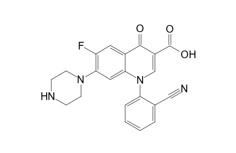 1-(o-Cyanophenyl)-7-(piperazin-1'-yl)-3-(hydroxycarnonyl)-6-fluoro-1,4-dihydro-4-quinolone
