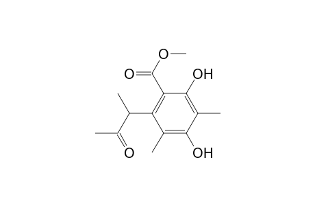 Benzoic acid, 2,4-dihydroxy-3,5-dimethyl-6-(1-methyl-2-oxopropyl)-, methyl ester