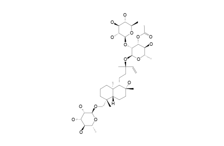 ENT-14-LABDEN-8-BETA-OL_13-ALPHA-O-[BETA-D-QUINOVOPYRANOSYL-(1->2)-3'-O-ACETYL-ALPHA-L-RHAMNOPYRANOSYL]-19-O-ALPHA-L-RHAMNOPYRANOSIDE