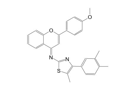 N-[4-(3,4-dimethylphenyl)-5-methyl-1,3-thiazol-2-yl]-N-[(4E)-2-(4-methoxyphenyl)-4H-chromen-4-ylidene]amine