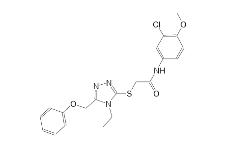 N-(3-chloro-4-methoxyphenyl)-2-{[4-ethyl-5-(phenoxymethyl)-4H-1,2,4-triazol-3-yl]sulfanyl}acetamide