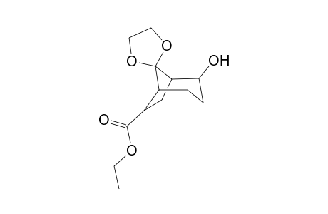 rac-2-Hydroxy-6-(ethoxycarbonyl)bicyclo[3.2.1]octan-8-one Ethylene Ketal