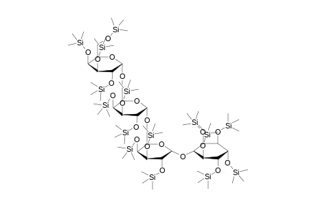 ((6-((3,4,5-tris((TMS)oxy)-6-(((3,4,5-tris((TMS)oxy)-6-(((3,4,5-tris((TMS)oxy)-6-(((TMS)oxy)methyl)tetrahydro-2H-pyran-2-yl)oxy)methyl)tetrahydro-2H-pyran-2-yl)oxy)methyl)tetrahydro-2H-pyran-2-yl)oxy)cyclohexane-1,2,3,4,5-pentayl)pentakis(oxy))pentakis(TMS)